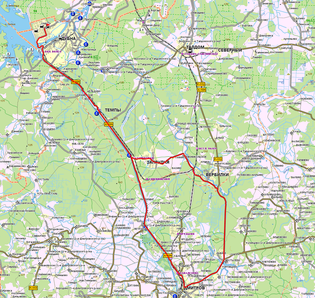 Карта талдомский район московская обл